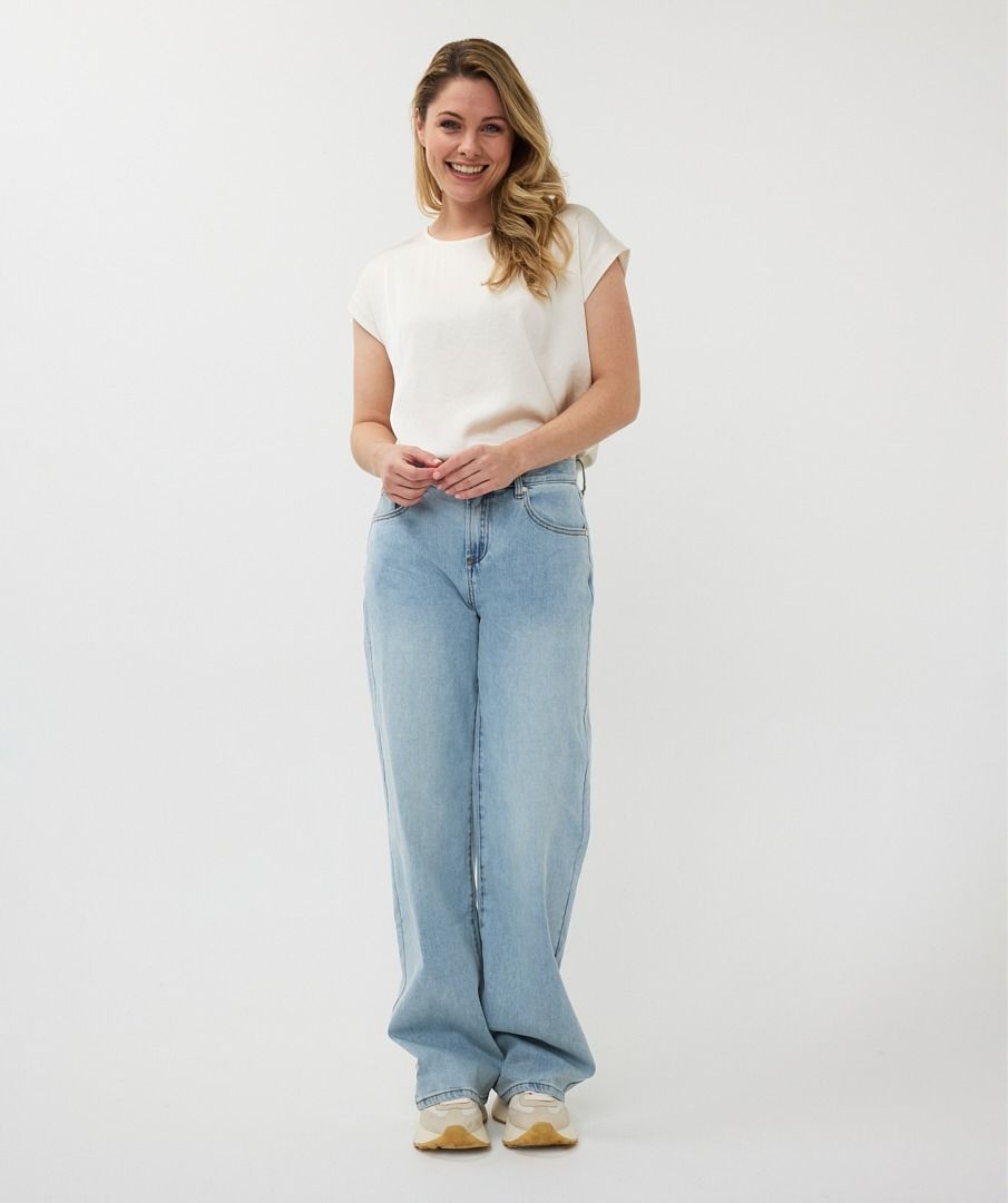 Esqualo Blouse R-neck Satin Look