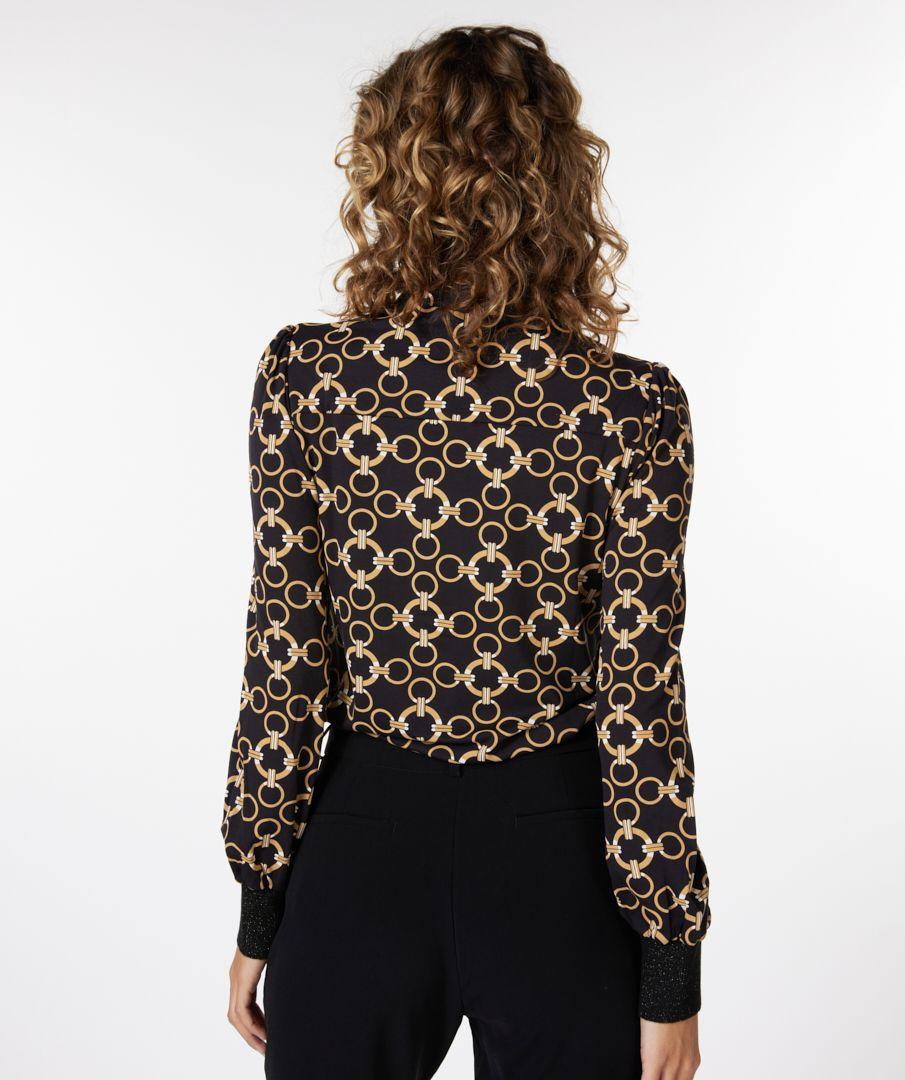 Esqualo Blouse Ribbed Cuffs Chain