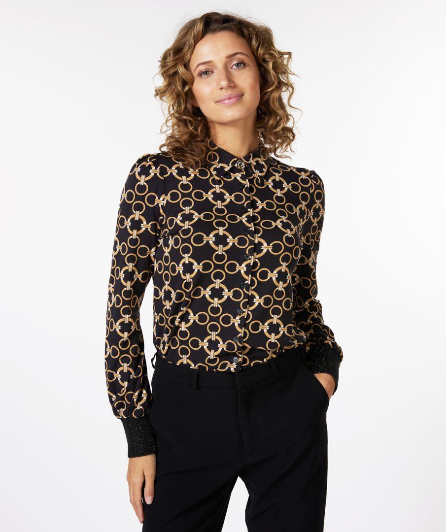 esqualo Blouse ribbed cuffs chain