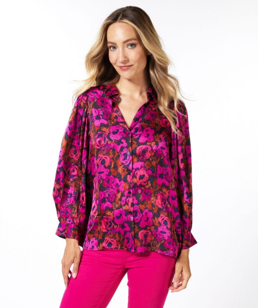 esqualo Blouse satin Floral Wilding