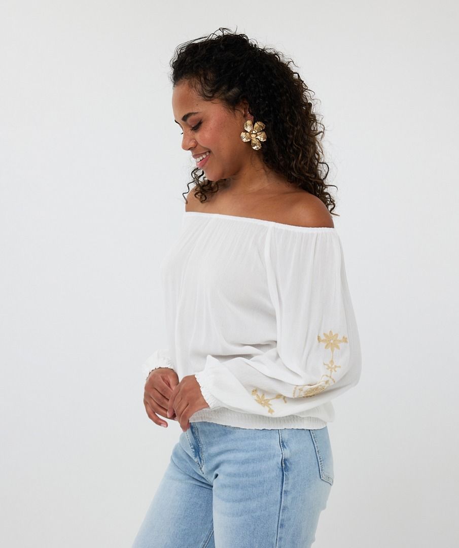 esqualo Blouse smock embroidery