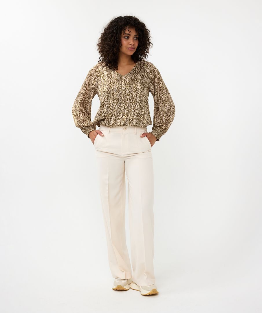 Esqualo Blouse Smocking Dimension Print