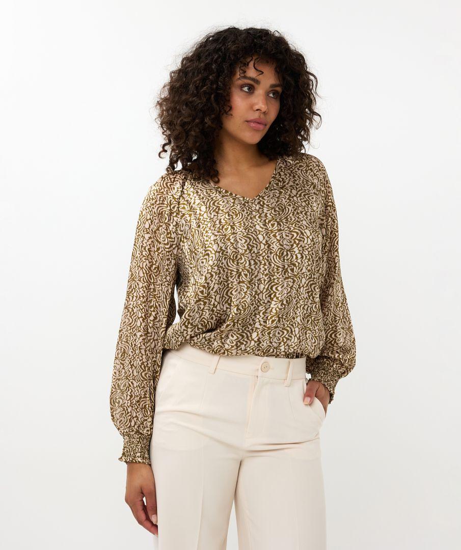 Esqualo Blouse Smocking Dimension Print