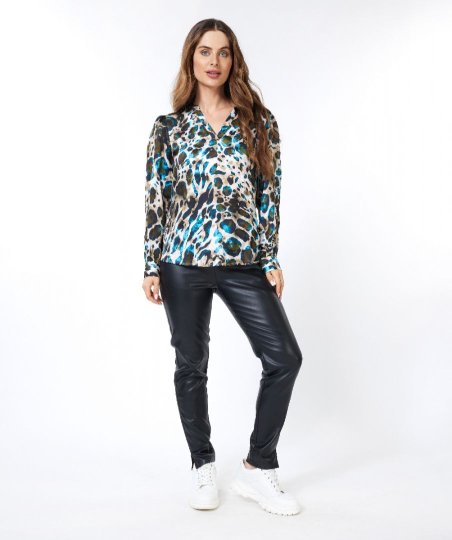 Esqualo Blouse V-neck Animal Roots