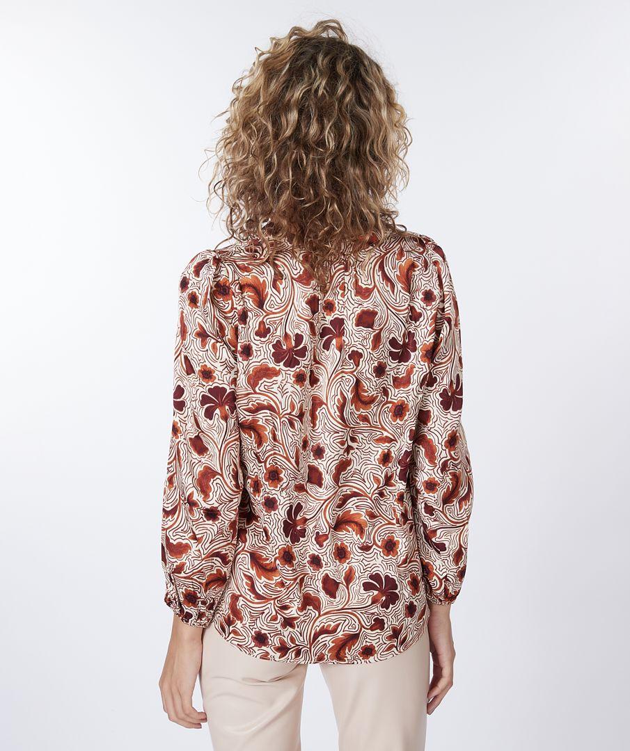 Esqualo Blouse V-neck Autumn Flower