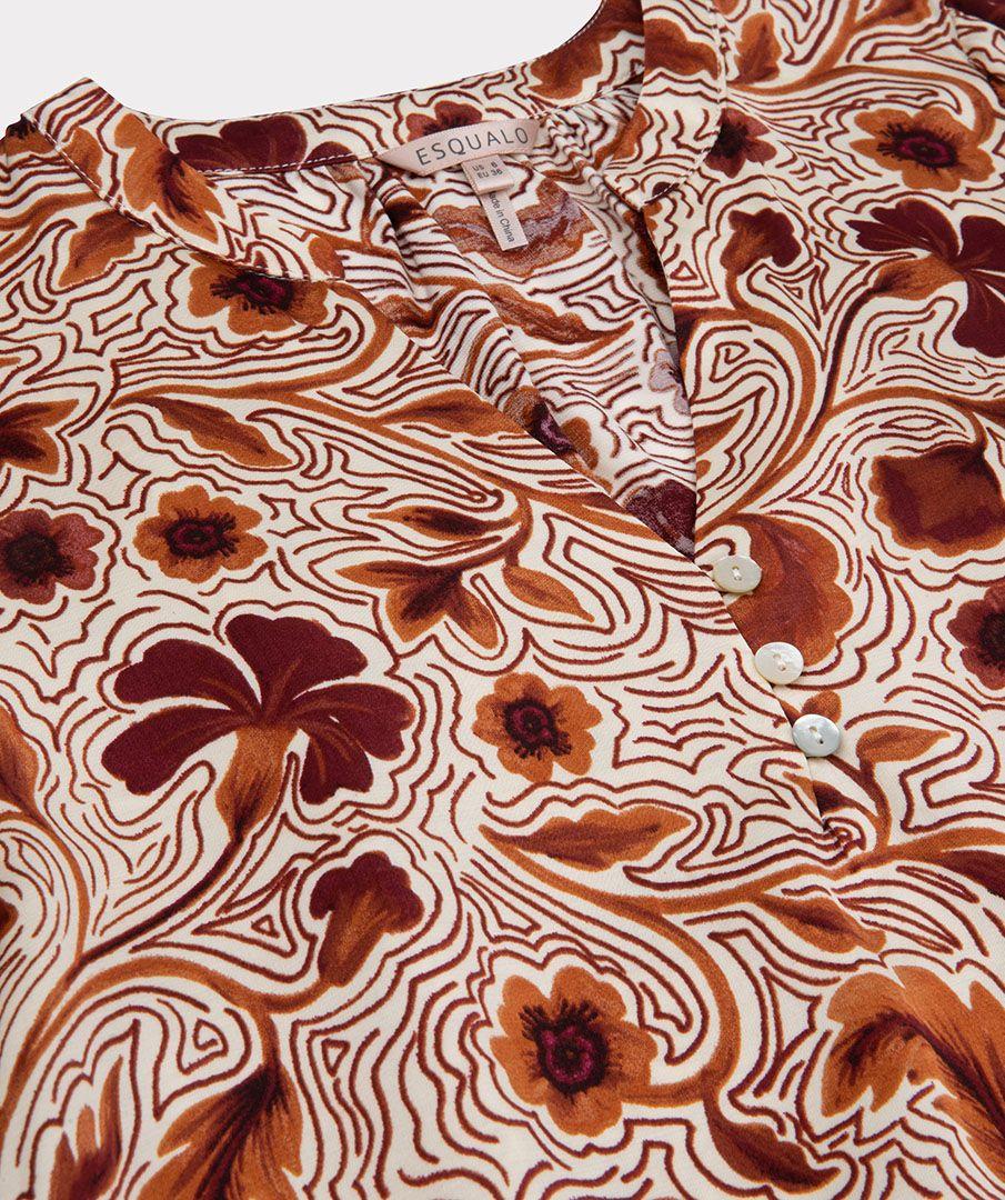 Esqualo Blouse V-neck Autumn Flower