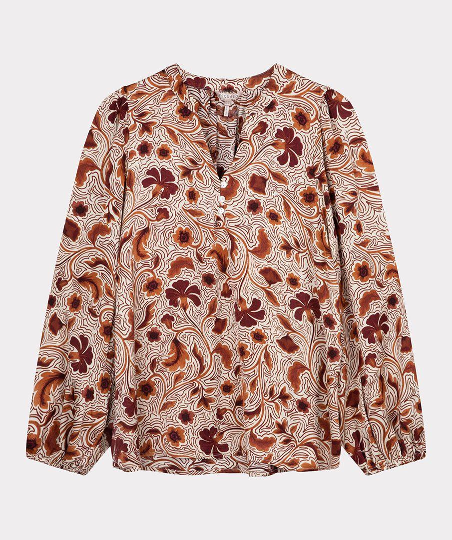 Esqualo Blouse V-neck Autumn Flower