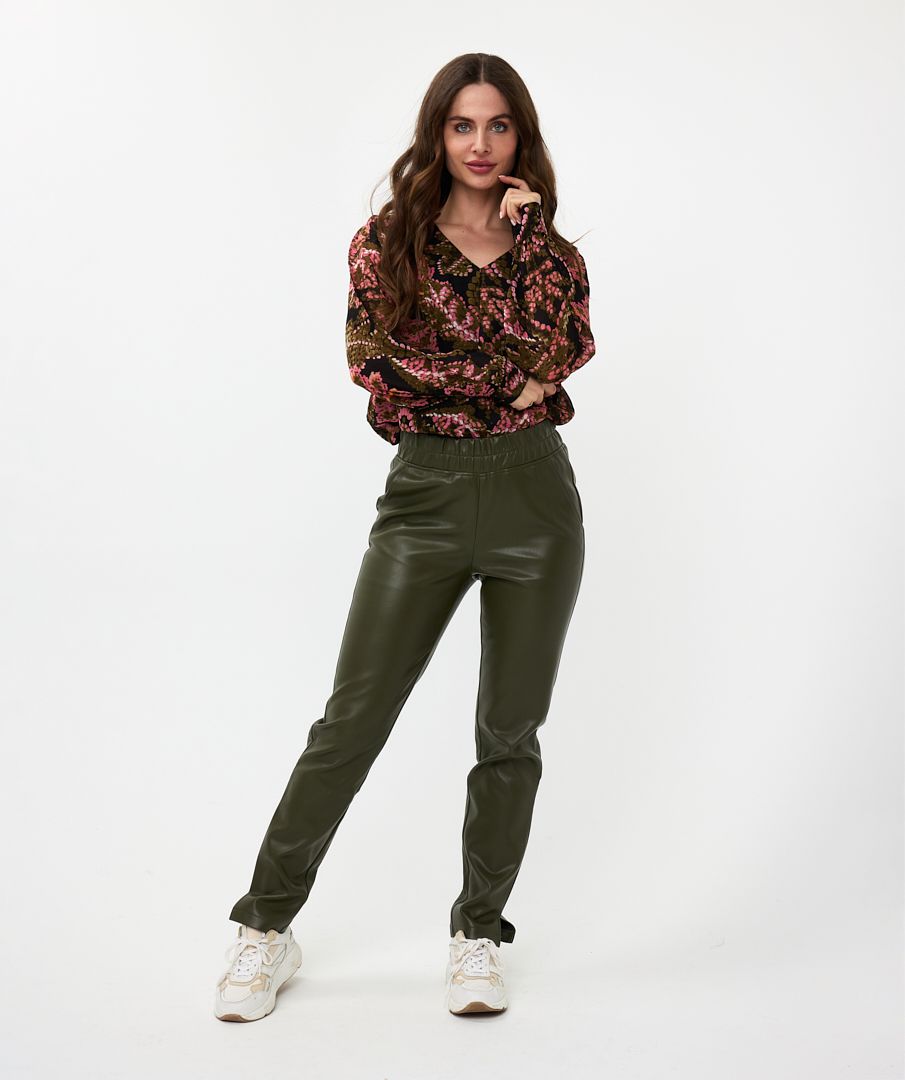 Esqualo Blouse V-neck Global Flower