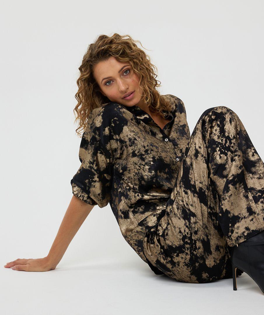 Esqualo Blouse V-neck Lamee