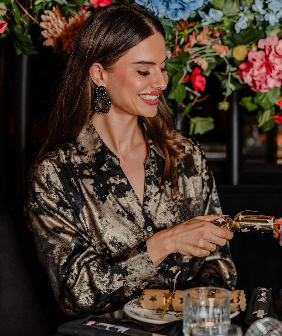 esqualo Blouse V-neck lamee