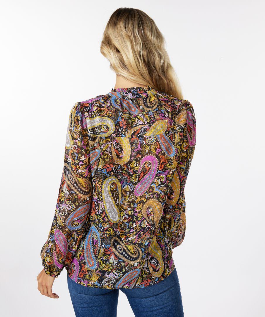 Esqualo Blouse V-neck Paisley Party