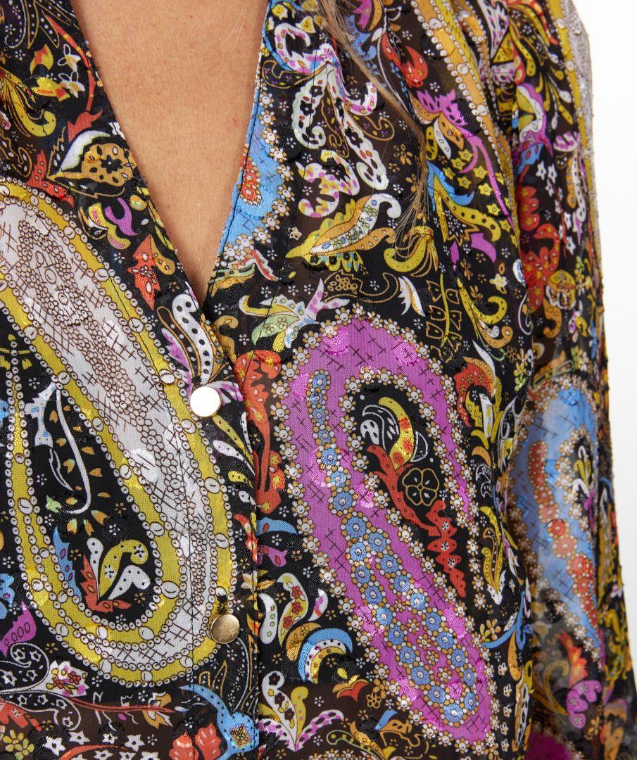 Esqualo Blouse V-neck Paisley Party