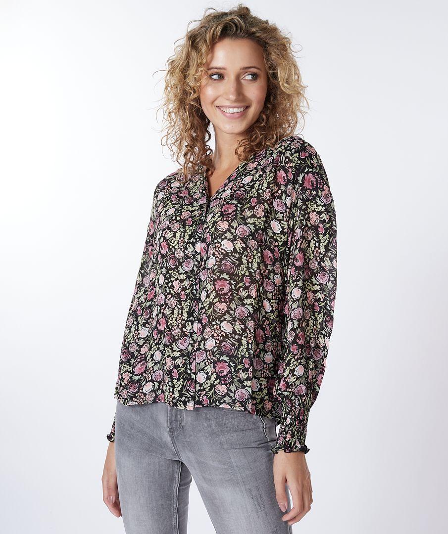 Esqualo Blouse V-neck Soft Deco
