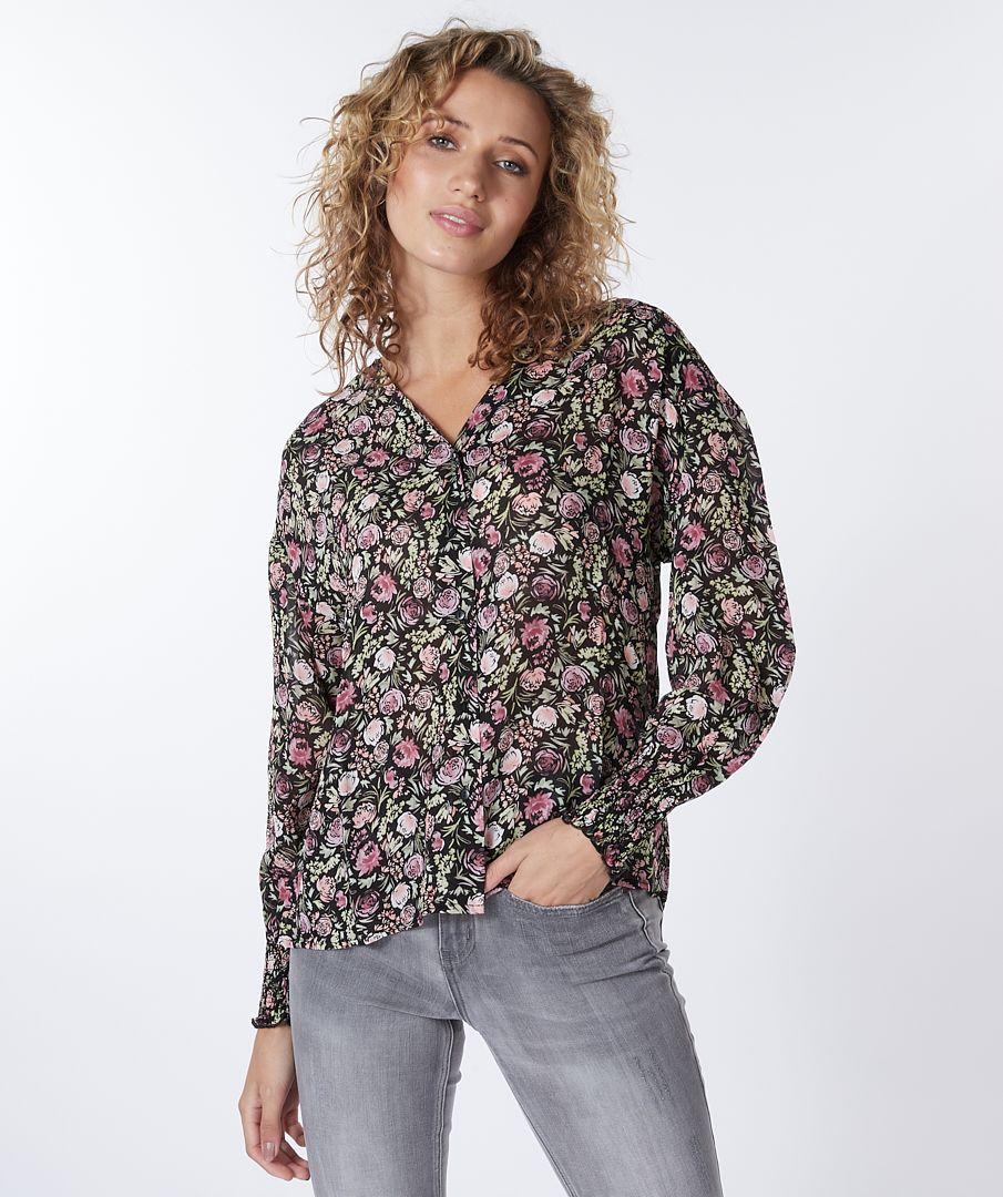 Esqualo Blouse V-neck Soft Deco