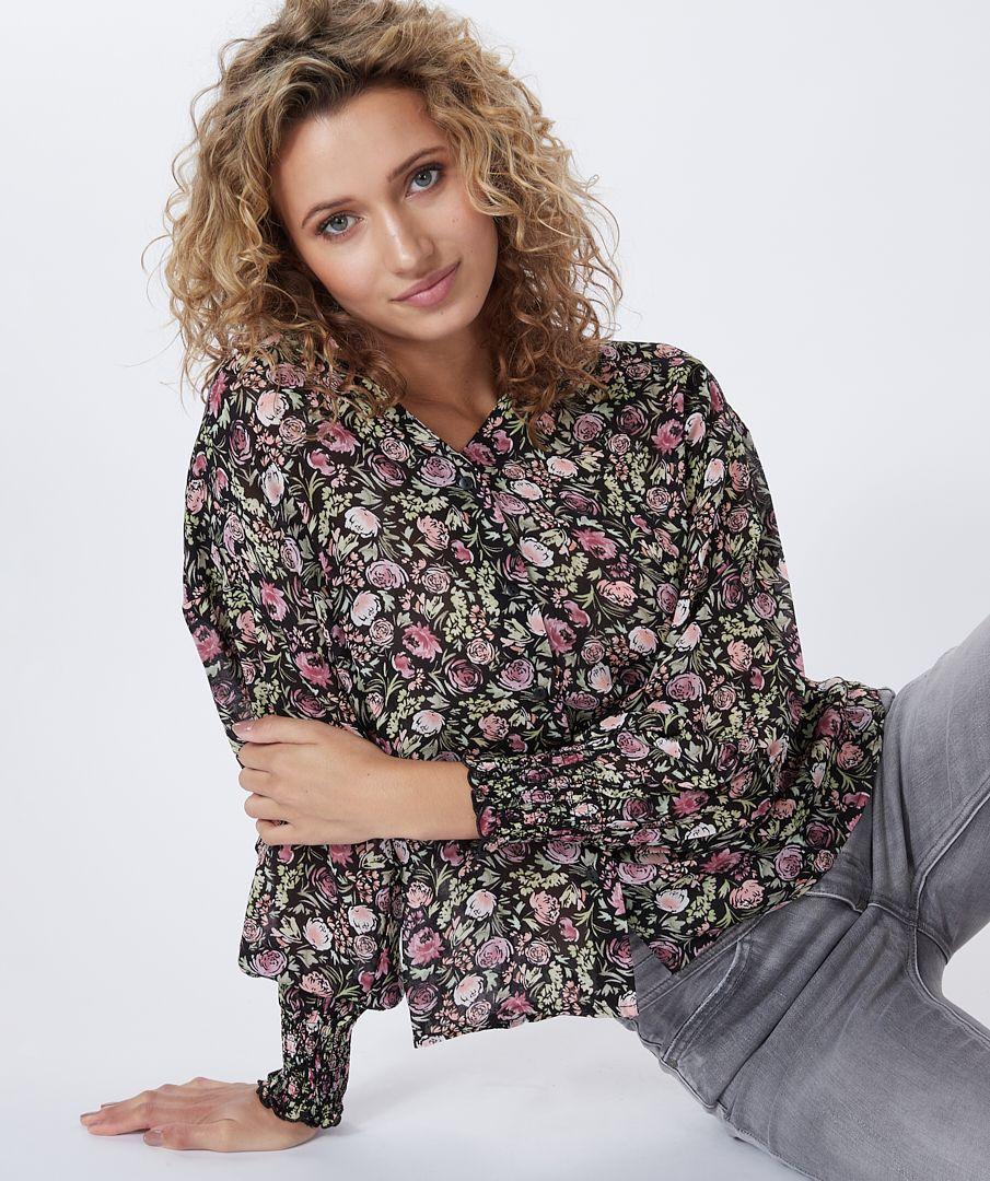 esqualo Blouse V-neck soft deco