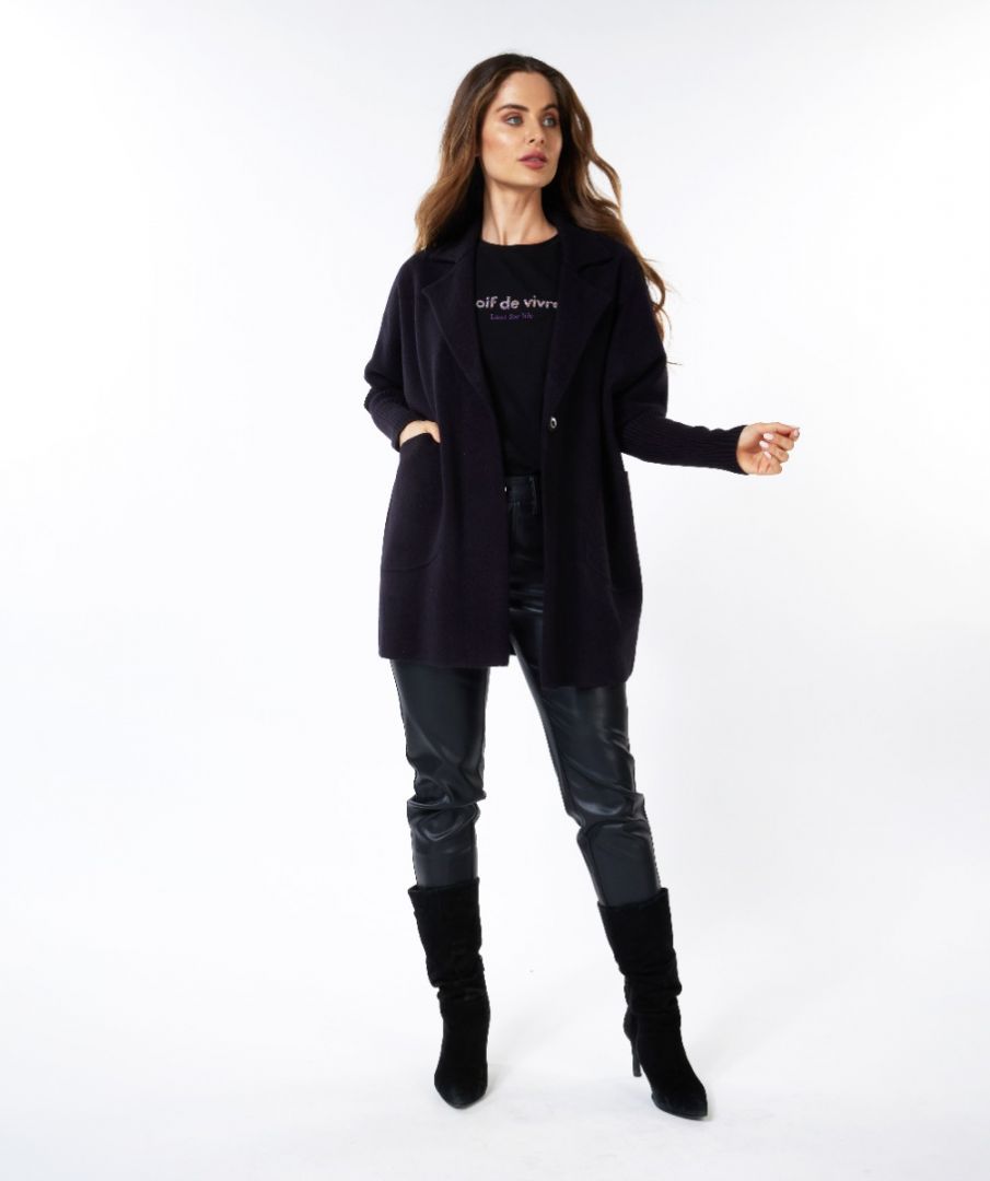 Esqualo Cardigan Blazer Rib Slve