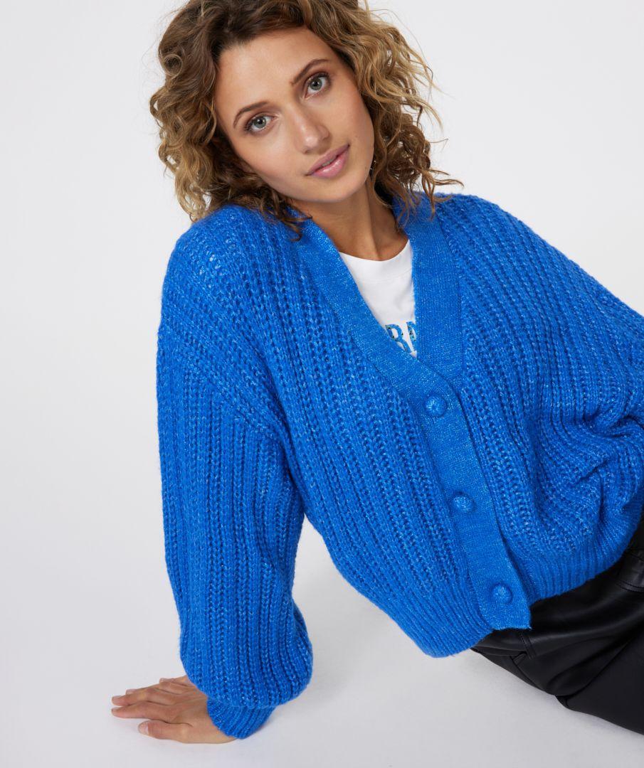 esqualo Cardigan chunky knit lurex