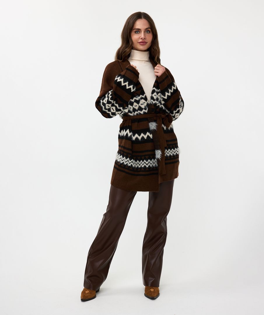 Esqualo Cardigan Hairy Ethnic Stripe