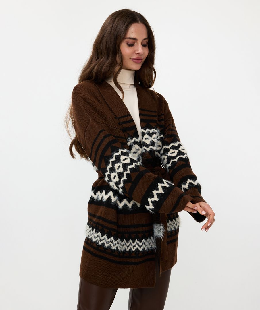 Esqualo Cardigan Hairy Ethnic Stripe