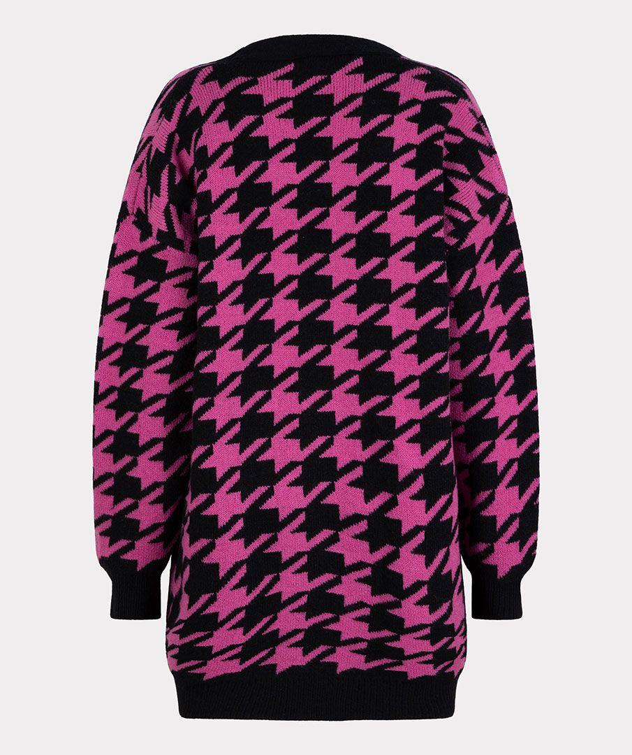 Esqualo Cardigan Houndstooth Jacquard