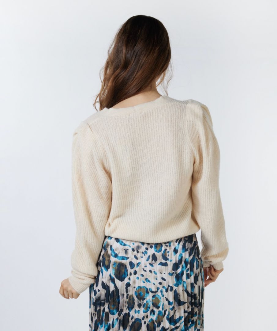 Esqualo Cardigan Puff Shoulder