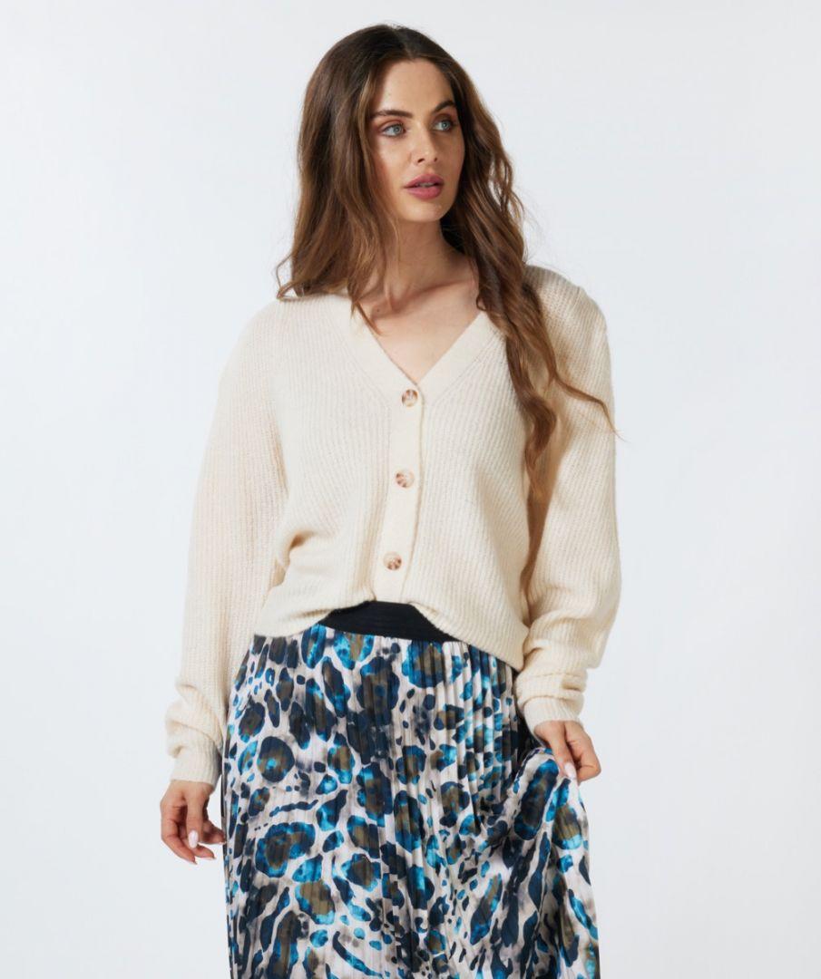 Esqualo Cardigan Puff Shoulder