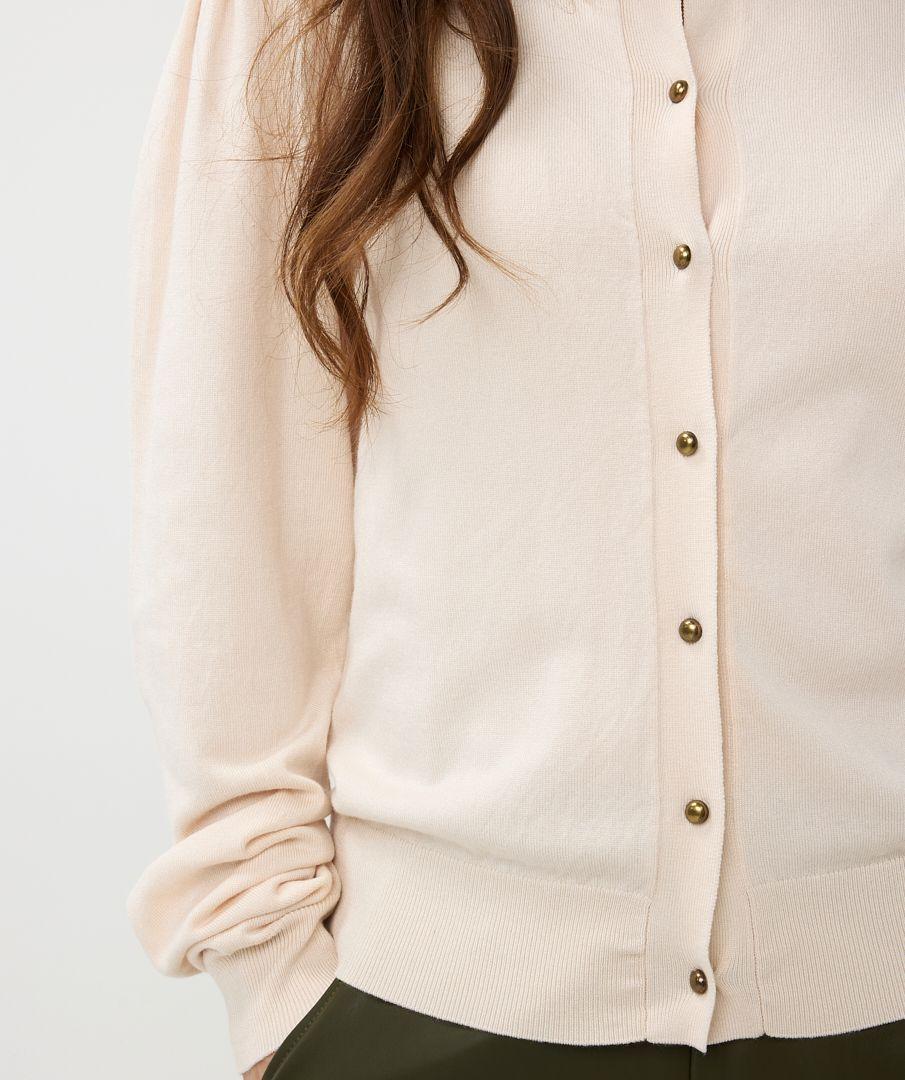 Esqualo Cardigan Puff Slve Basic Knit