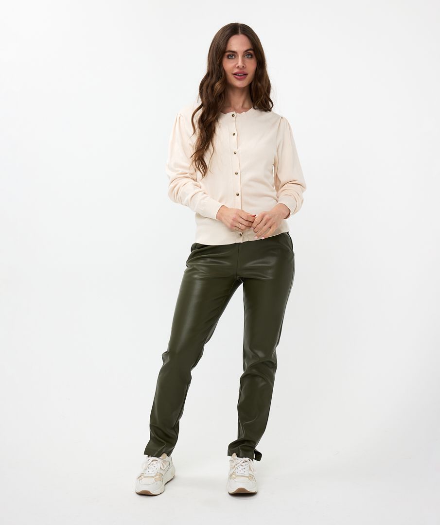 Esqualo Cardigan Puff Slve Basic Knit