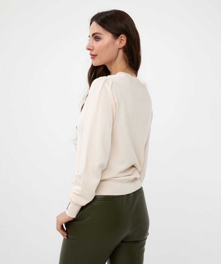 Esqualo Cardigan Puff Slve Basic Knit