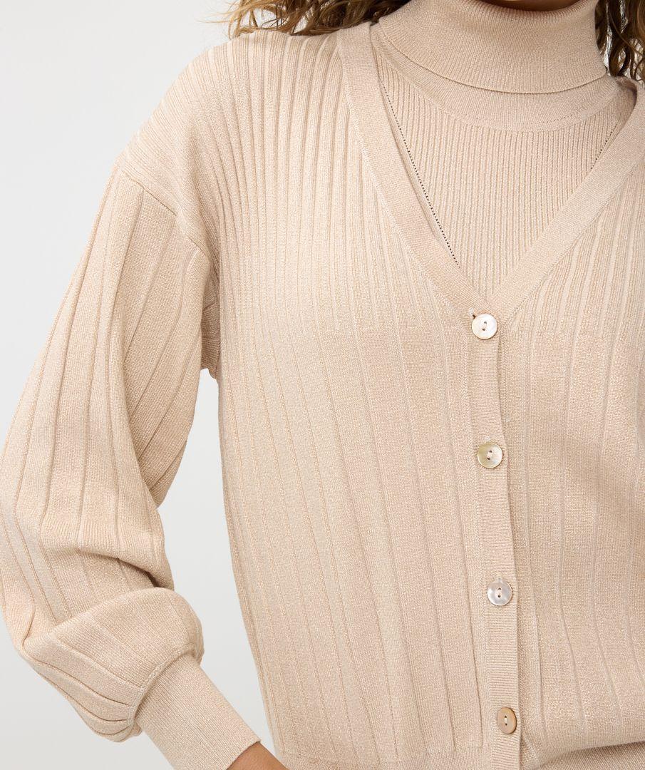 Esqualo Cardigan Rib Lurex
