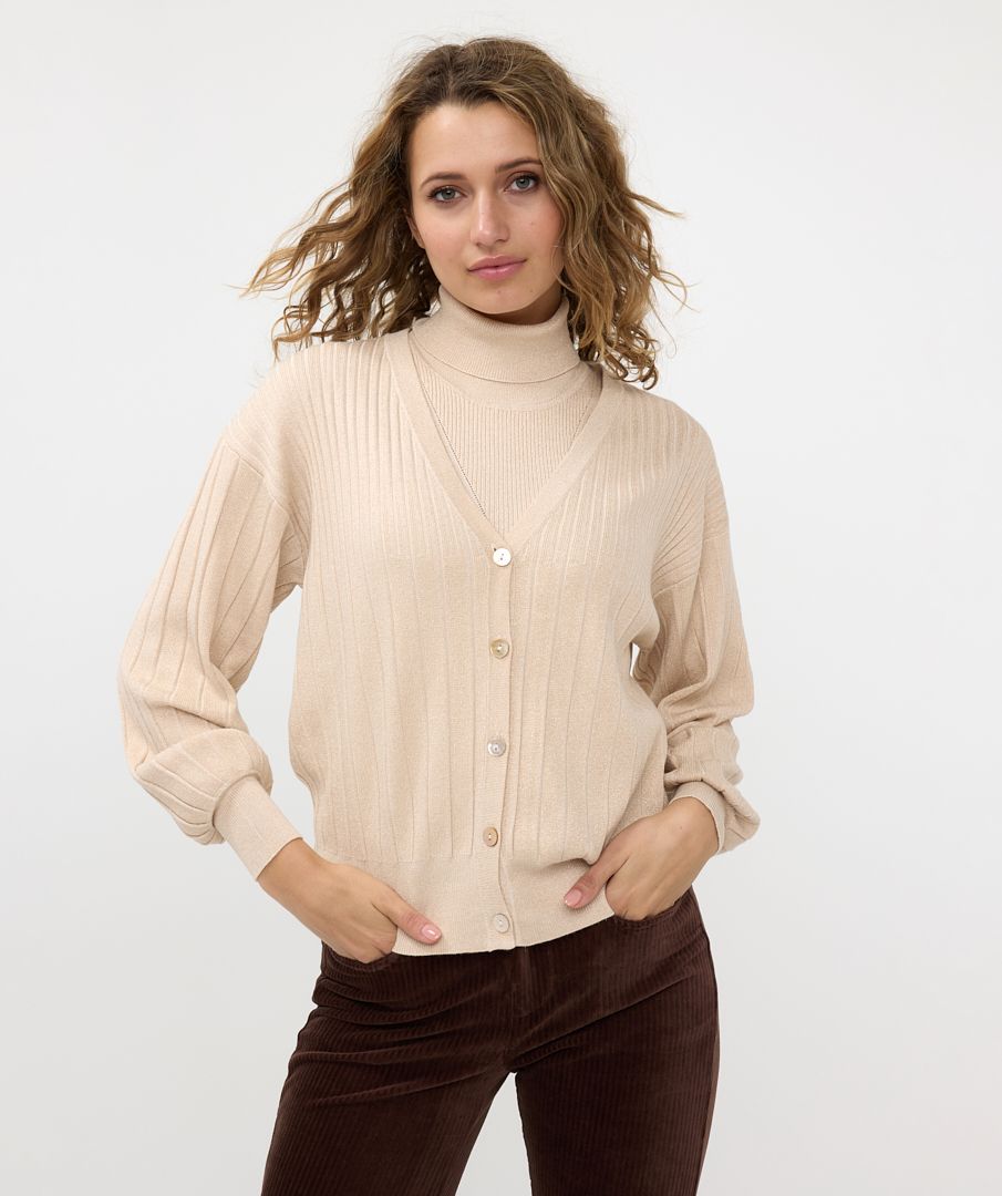 esqualo Cardigan rib lurex