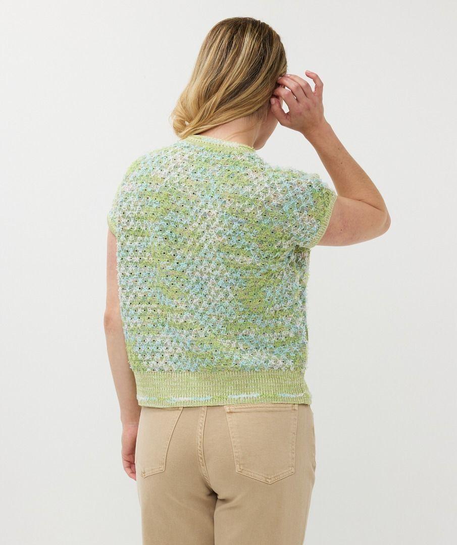 Esqualo Cardigan S/slve Fancy Knit