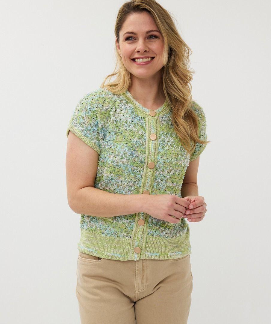 esqualo Cardigan s/slve fancy knit