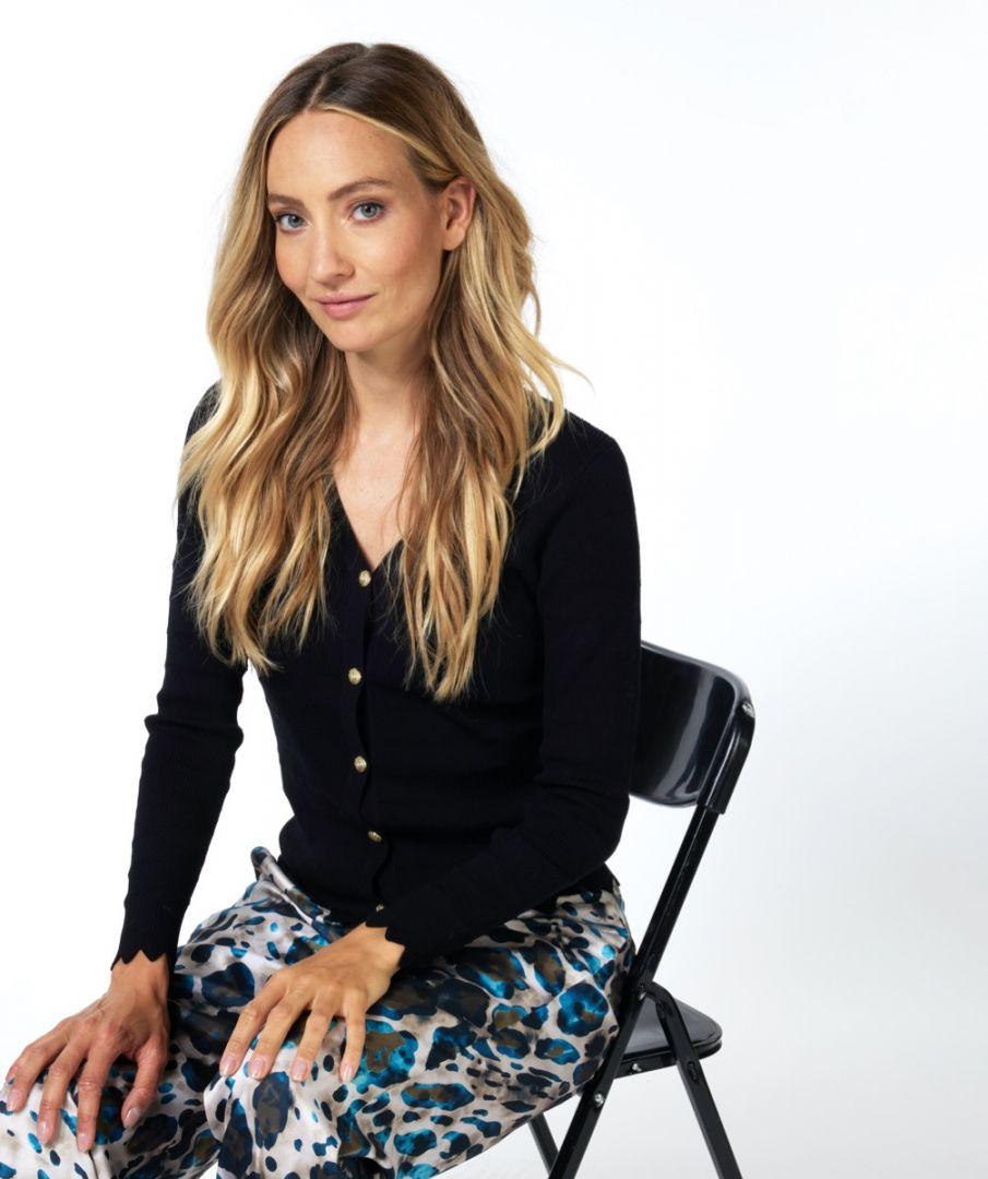 Esqualo Cardigan Short Fancy Knit