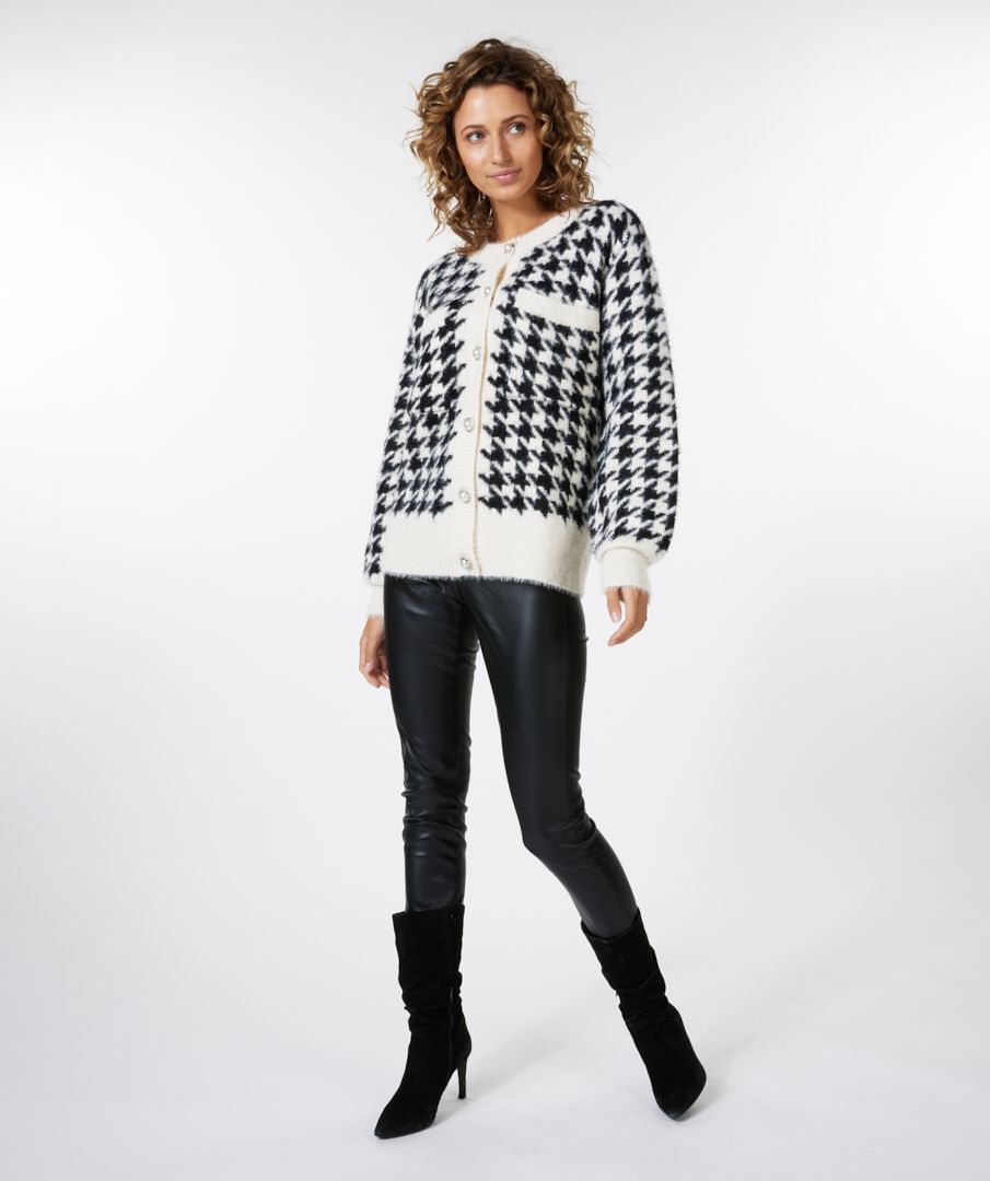 Esqualo Cardigan Short Houndstooth