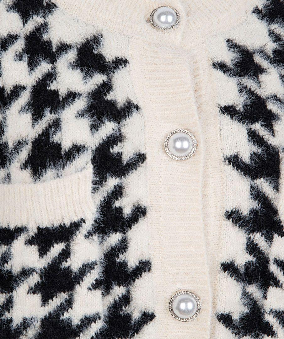 Esqualo Cardigan Short Houndstooth