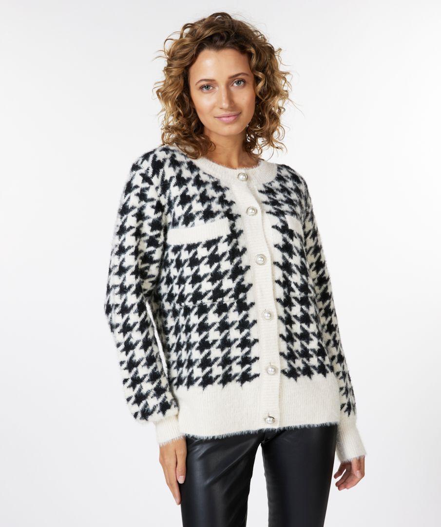 esqualo Cardigan short houndstooth