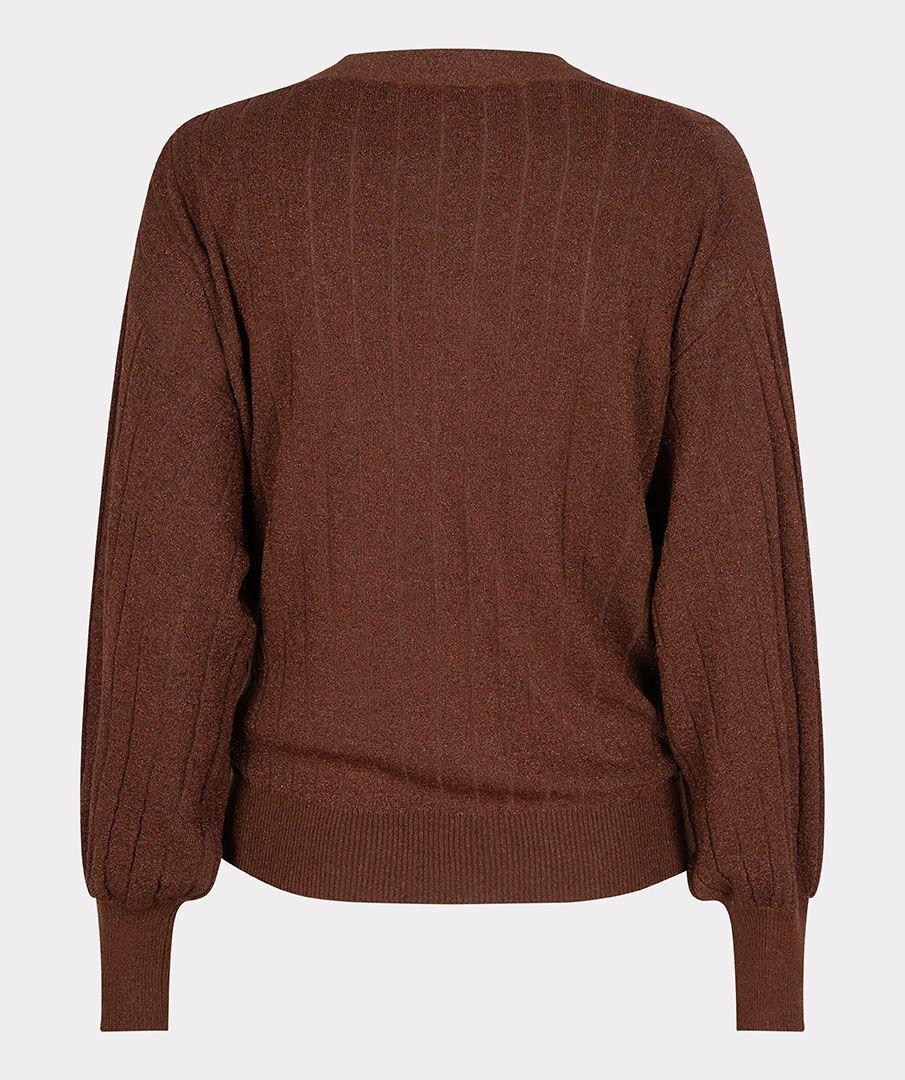 Esqualo Cardigan Wrap Over Rib Lurex