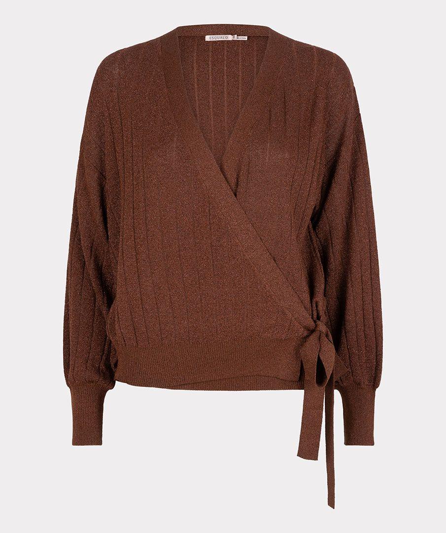 esqualo Cardigan wrap over rib lurex