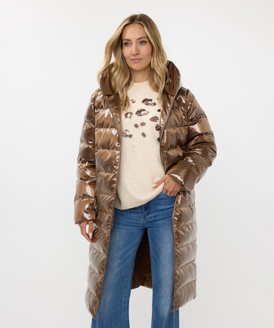Esqualo Coat Long Quilted Hood