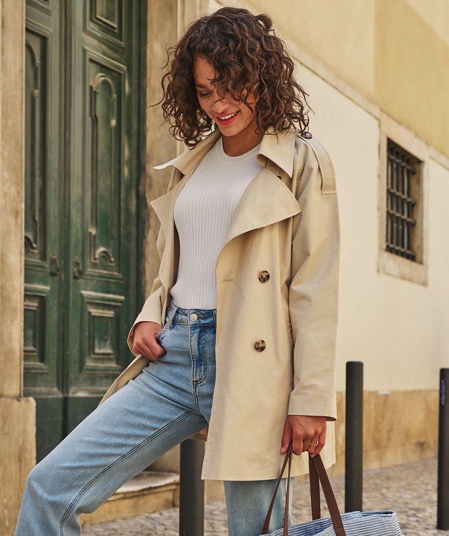 esqualo Coat midi trenchcoat