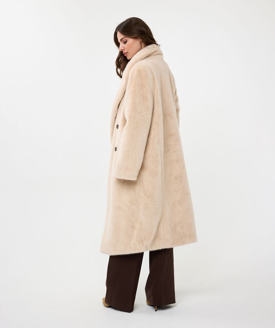Esqualo Coat Shawl Collar Fake Fur