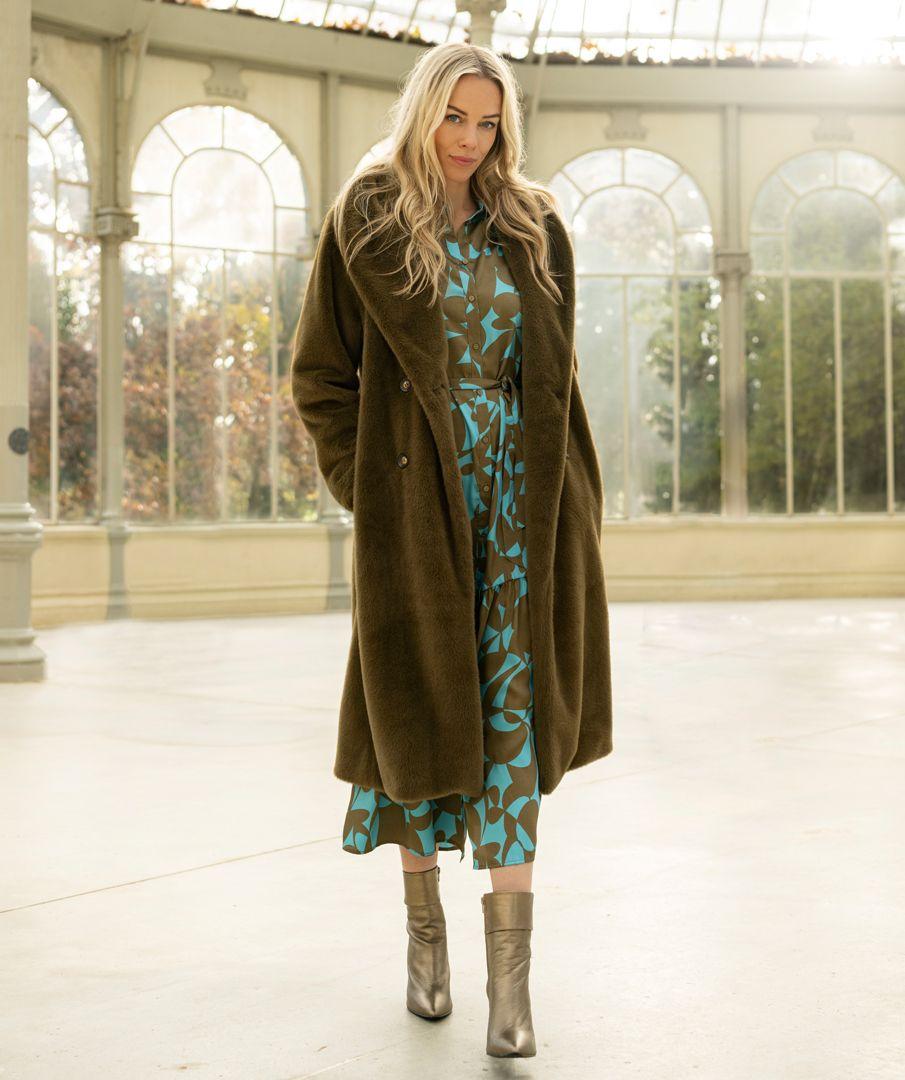 esqualo Coat shawl collar fake fur