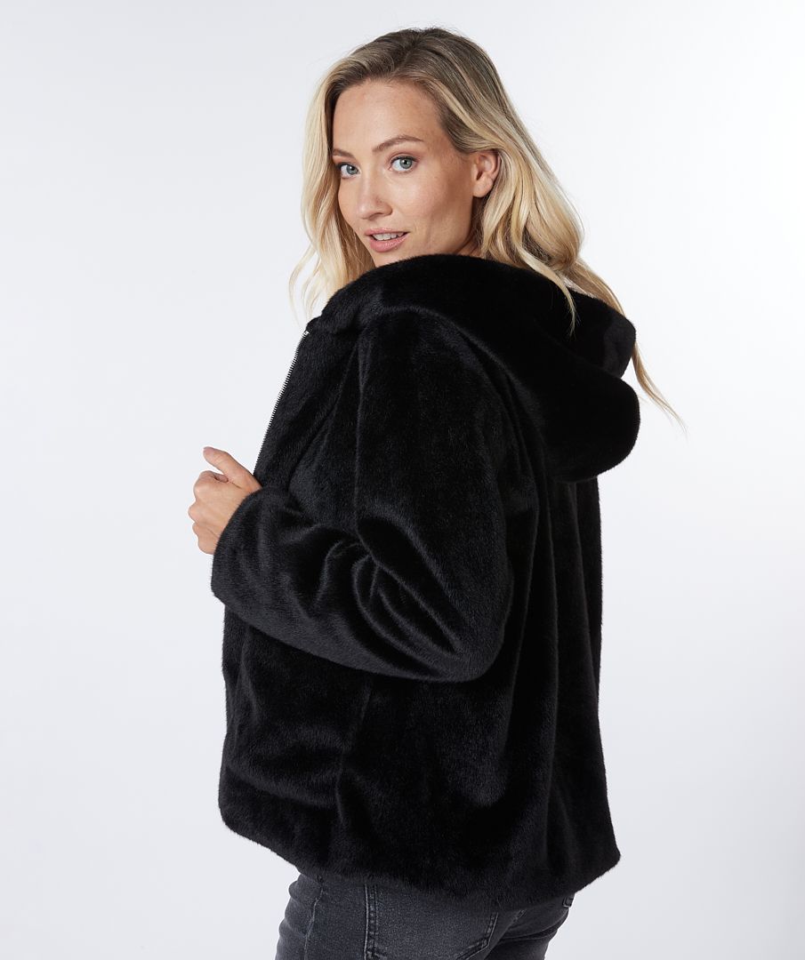 esqualo Coat short hood fake fur
