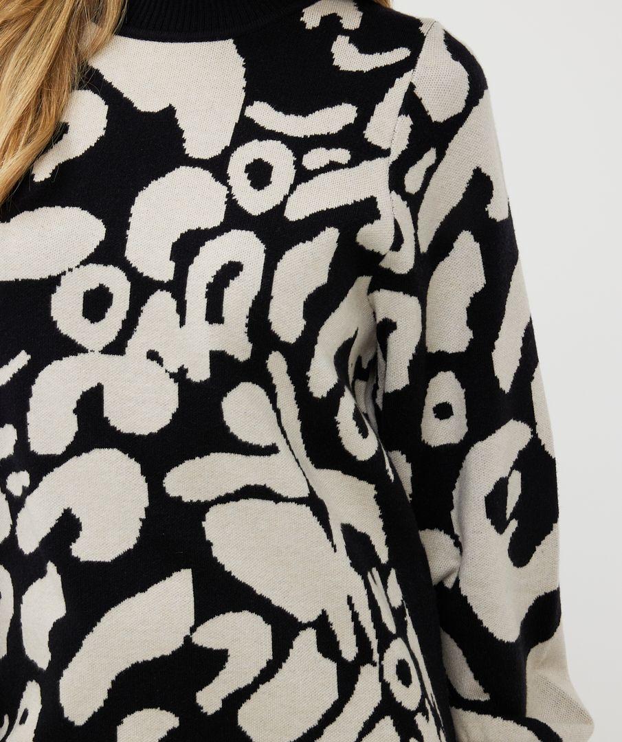 Esqualo Dress 2tone Jacquard Animal