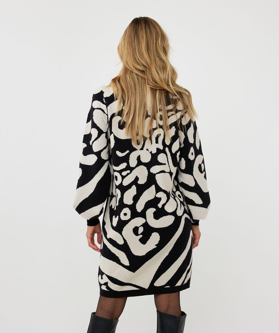Esqualo Dress 2tone Jacquard Animal