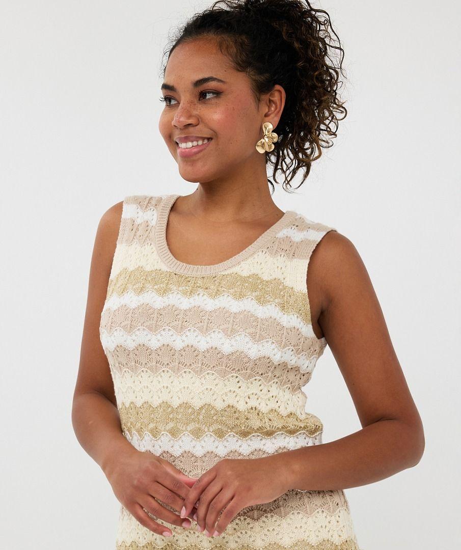 Esqualo Dress Ajour Stripe Knit