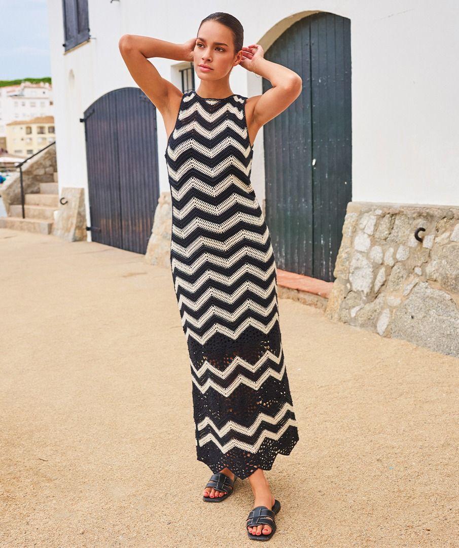 esqualo Dress crochet long