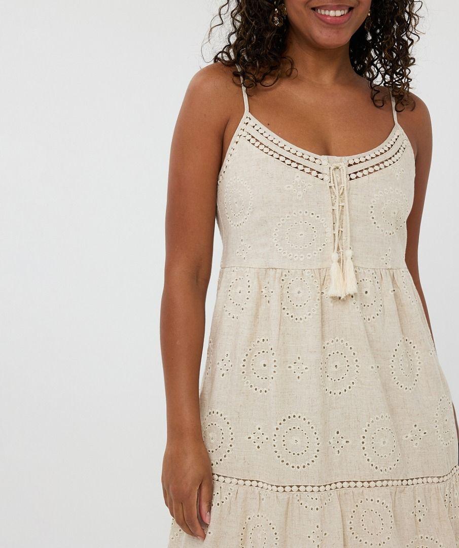 Esqualo Dress Embroidery Linen