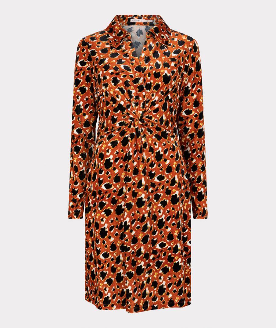 esqualo Dress Leopard Skins velours